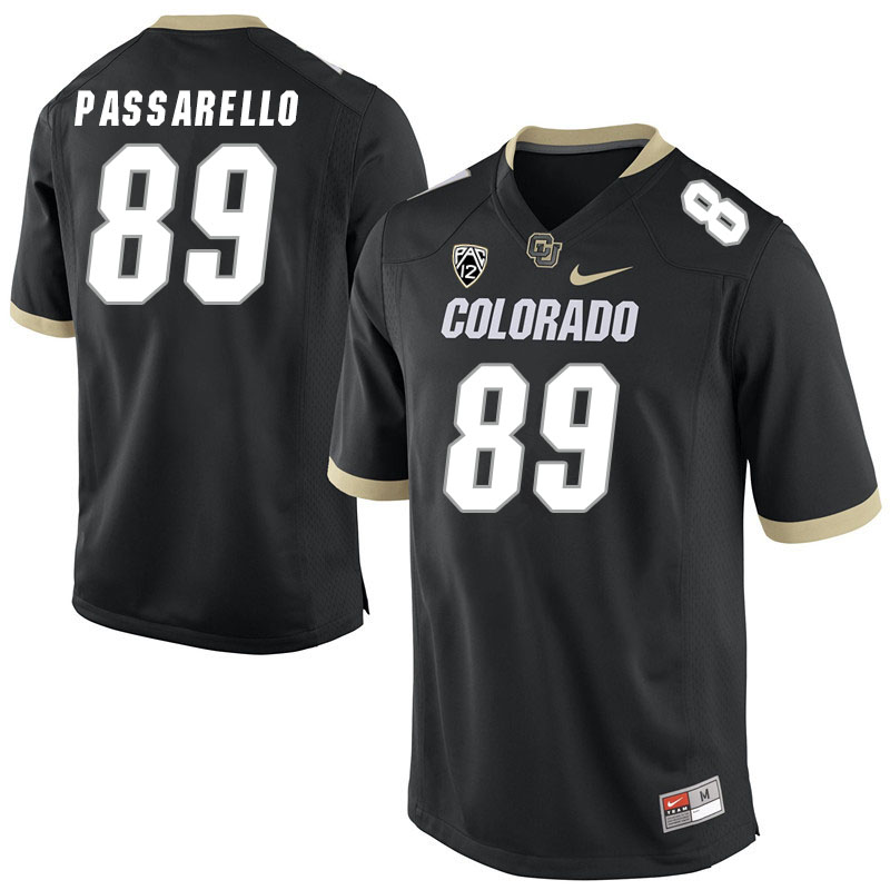 Men #89 Louis Passarello Colorado Buffaloes College Football Jerseys Stitched Sale-Black